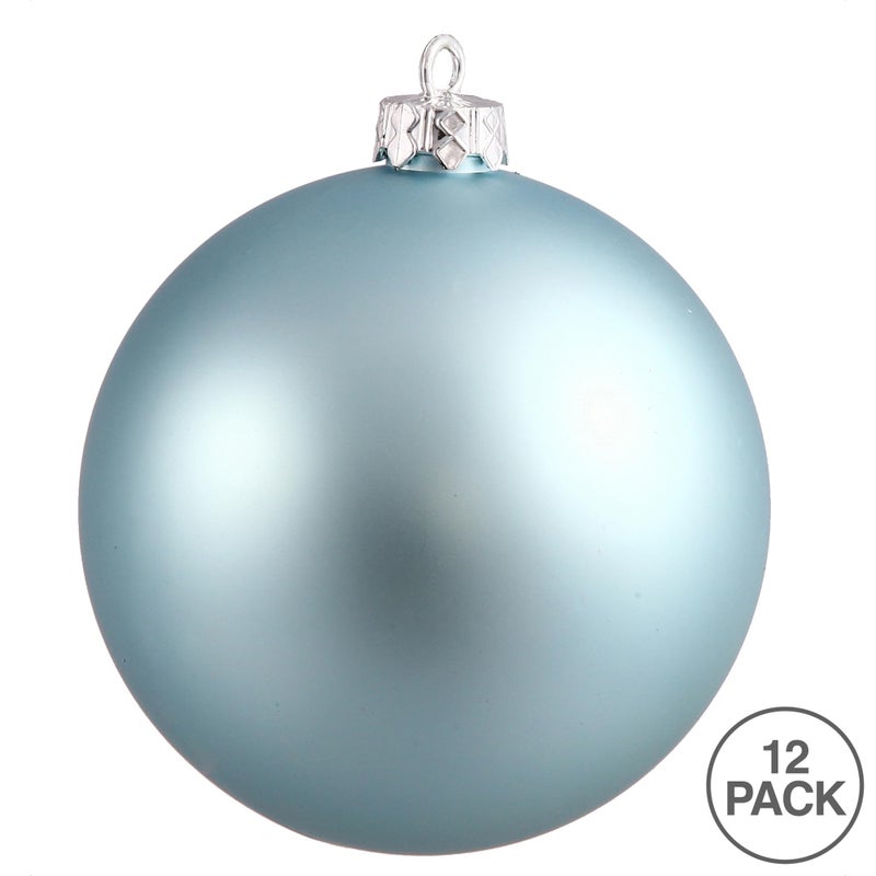 Vickerman 3" Baby Blue Matte Ball Ornament - 12 per Bag - Shatterproof and UV Resistant - Reliable and Durable - Ready to Hang - Unique Christmas Tree Ornaments - Unique Blue Ornament - Image 3